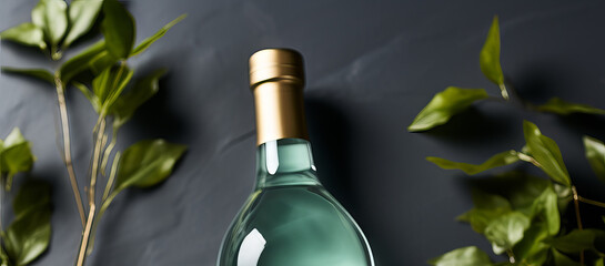
Transparent glass bottle with cap on a neutral background.
Concept:
beverage and water advertising, packaging design, luxury alcohol presentations or organic product marketing