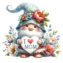 Mother’s Day Gnome Mother’s Day Clipart t-shirt design PNG for mom and mummy
