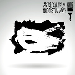 Black brush stroke and texture. Grunge vector abstract hand - painted element.