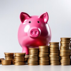 coins and piggy bank. making money.