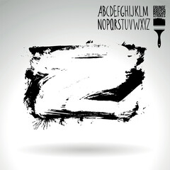 Black brush stroke and texture. Grunge vector abstract hand - painted element.
