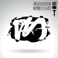 Black brush stroke and texture. Grunge vector abstract hand - painted element.
