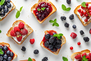 cake with berries and cream