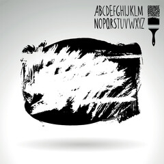 Black brush stroke and texture. Grunge vector abstract hand - painted element.