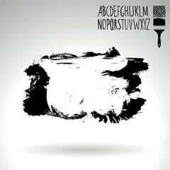 Black brush stroke and texture. Grunge vector abstract hand - painted element.