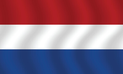 Flat Illustration of the Netherlands flag. Netherlands national flag design. Netherlands Wave flag.

