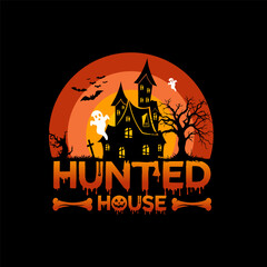 Ghost hunted House halloween t shirt design