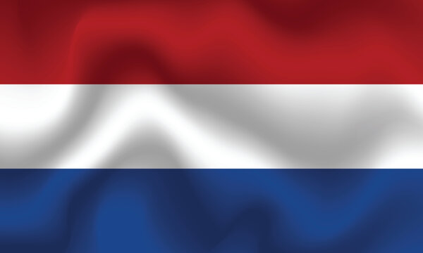 Flat Illustration of the Netherlands flag. Netherlands national flag design. Netherlands Wave flag.
