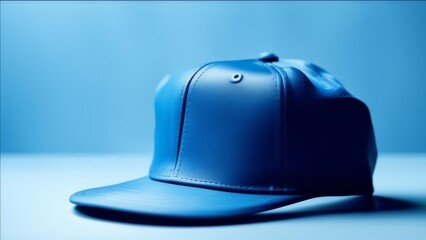 A blue baseball cap with a free space.