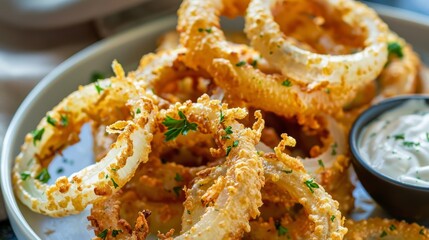 Savory Beer-Infused Onion Rings with Dip