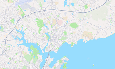 Fototapeta na wymiar Beverly Massachusetts Map, Detailed Map of Beverly Massachusetts
