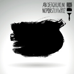 Black brush stroke and texture. Grunge vector abstract hand - painted element.