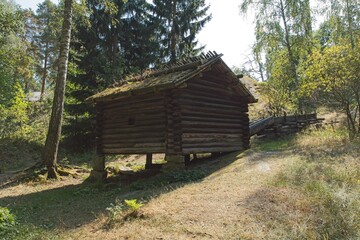 Old water mill moved from Sumiainen to Seurasaari Open-Air Museum, Helsinki, Finland.