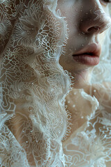 Obraz premium Organic Lace Wavey Structure: A Cinematic Journey Through Realistic HD Photography created with Generative AI technology