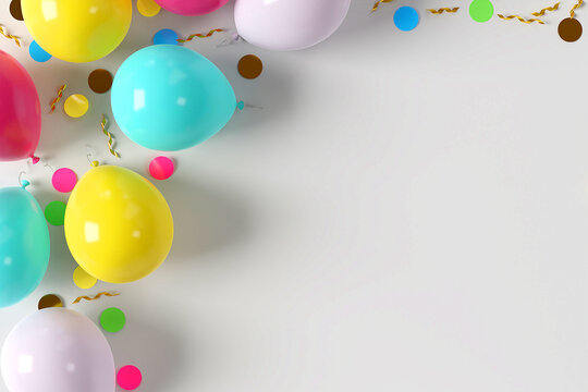 Fun colorful balloons corner composition