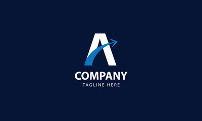 A letter logo with arrow symbol .Arrow design element, initial Letter A logo Icon, Initial Logo Template 