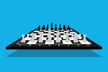 Chess board game vector concept background. Flat illustration of chess board game vector concept background for web design