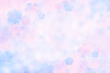 春の桜の和風背景(ブルー)
