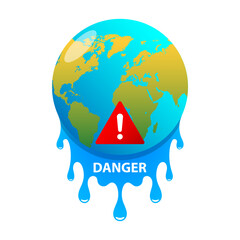 Global warming concept danger hot melting. vector illustration