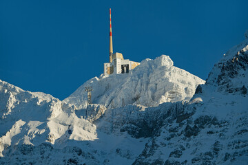 Bergspitze des Säntis, Appenzell, Schweiz - obrazy, fototapety, plakaty