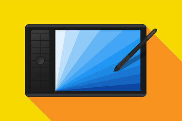 Graphic tablet icon pen tablet vector illustration