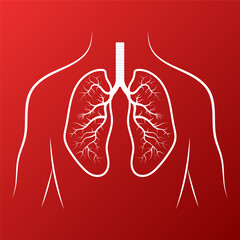 Lungs icon, concept flat style. Internal organs of the human design element, logo. Anatomy, medicine concept. Healthcare vector illustration