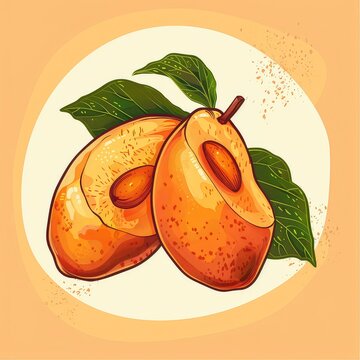 Mamey Sapote Fruit Vector Illustration
