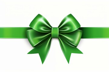 Satin green bow on a smooth surface
