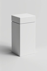 A white color mock-up of product packaging with no text, label and icon