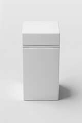 A white color mock-up of product packaging with no text, label and icon