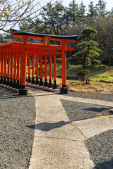 日本　青森県つがる市にある高山稲荷神社の千本鳥居