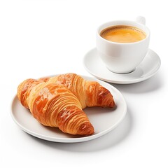 Croissant With a Cup of Warm Drink