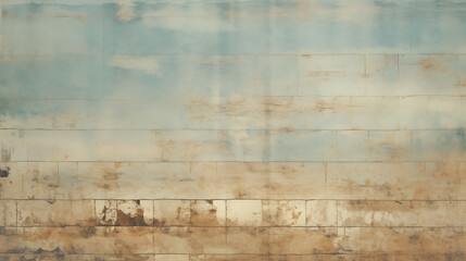 Fototapeta premium Abstract grunge art on canvas with blue sky and earthy textures