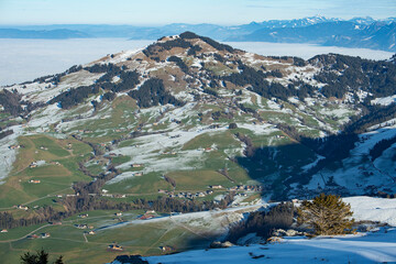 Hügellandschaft in Appenzell, Schweiz