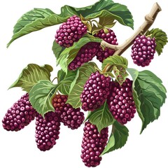 Mulberry Fruit Vector Illustration