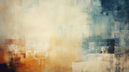 Contemporary grunge abstract art background with dynamic orange and blue contrast