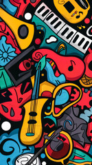 Harmonize with a playful duet of doodles, bringing cheerful melodies to your mobile screen in cartoon style.