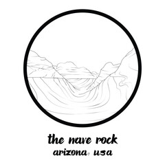 Circle Icon The Wave Rock. Vector illustration