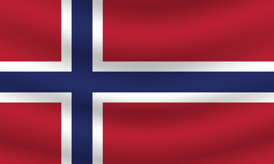 Flat Illustration of Norway flag. Norway national flag design. Norway Wave flag.
