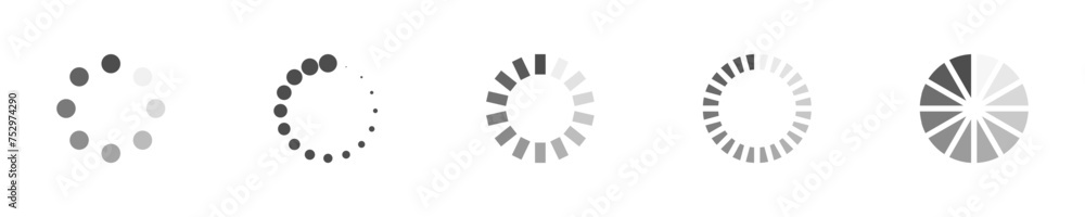 Poster download sign set. load icons set. load system. data load. loading bar. froze computer. vector stock