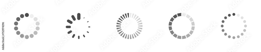 Poster download sign set. load icons set. load system. data load. loading bar. froze computer. vector stock