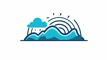 Fototapeta na wymiar Icon Sea Level Rise. related to Climate Change symbol
