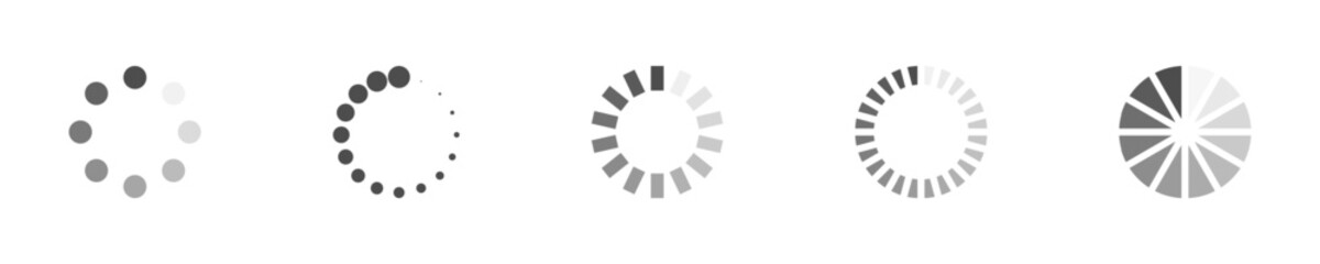 Download sign set. Load icons set. Load system. Data load. Loading bar. Froze computer. Vector stock illustration. Vector illustration. Vector illustration