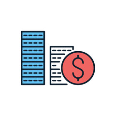 Coins Stack related vector icon. Isolated on white background. Vector illustration