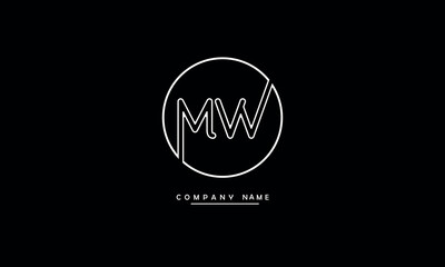 MW, WM, M, W Abstract Letters Logo Monogram