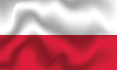 Flat Illustration of Poland flag. Poland national flag design. Poland Wave flag.

