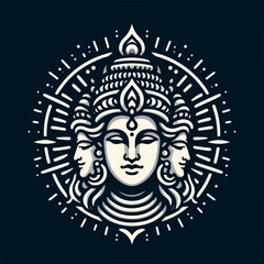 Naklejka na ściany i meble Hindu God Brahma Illustration icon logo sticker tattoo vector.