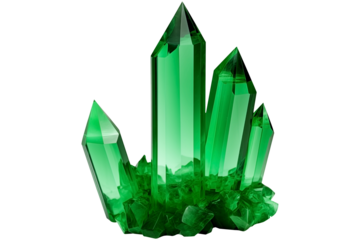 emerald blue crystal PNG precious emerald Green rock isolated on transparent background - natural treasure rock - gem mineral advertising concept