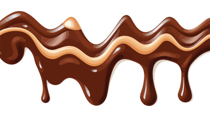 Melted chocolate streams seamless pattern. Syrup drip