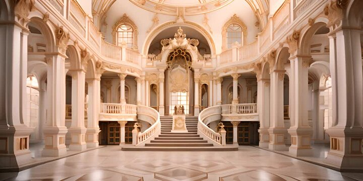 A classic European style palace, with gold decorations. wide format 4K Video